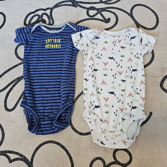 Bundle 7 Carter's Short Sleeve Cotton Baby Infant Body Suits Boy 24 Months - Picture 5 of 6
